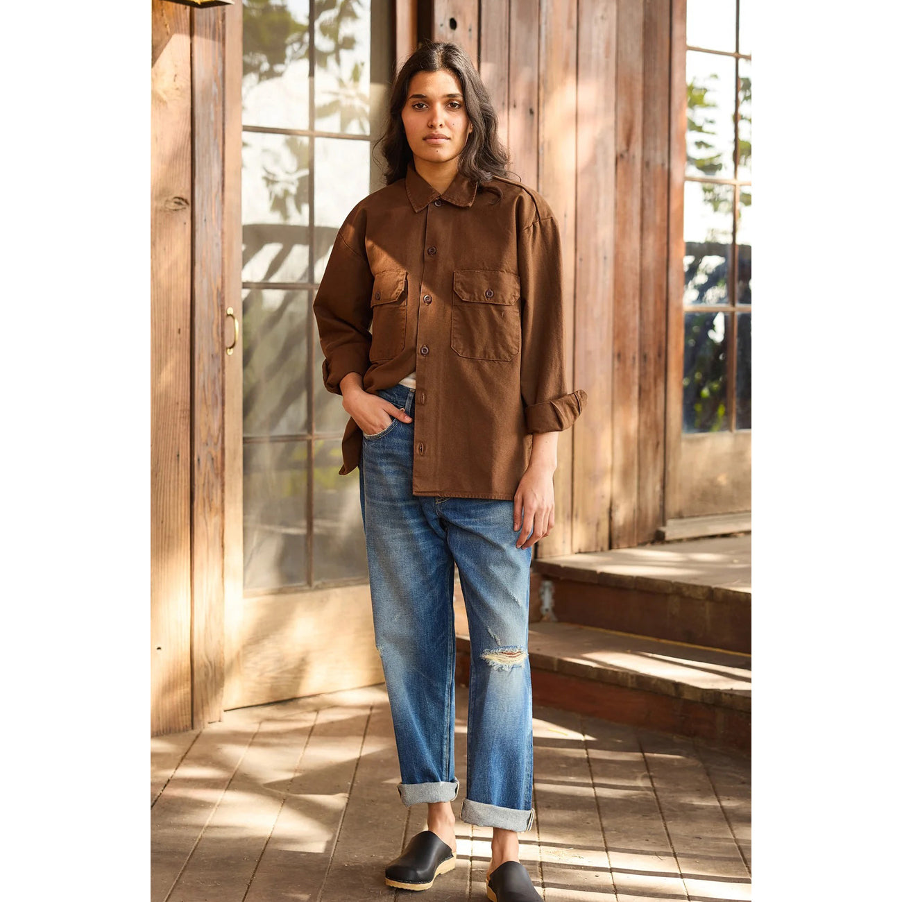 the work shirt in brown