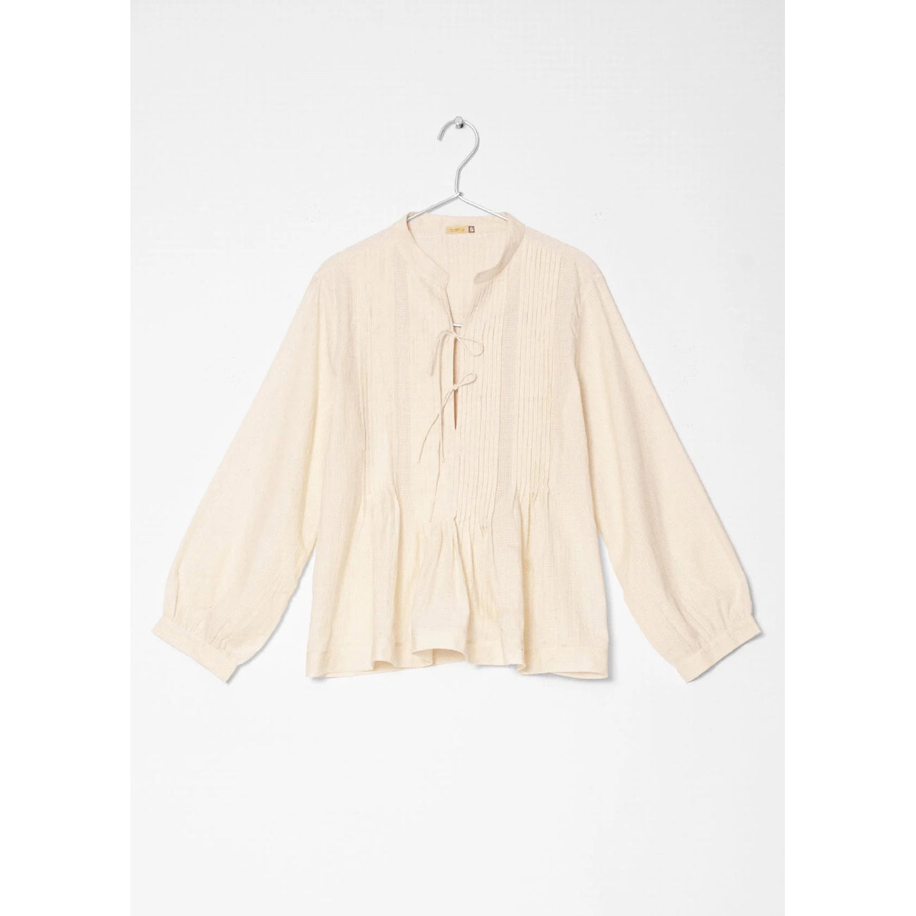 alma tiny checks top in natural
