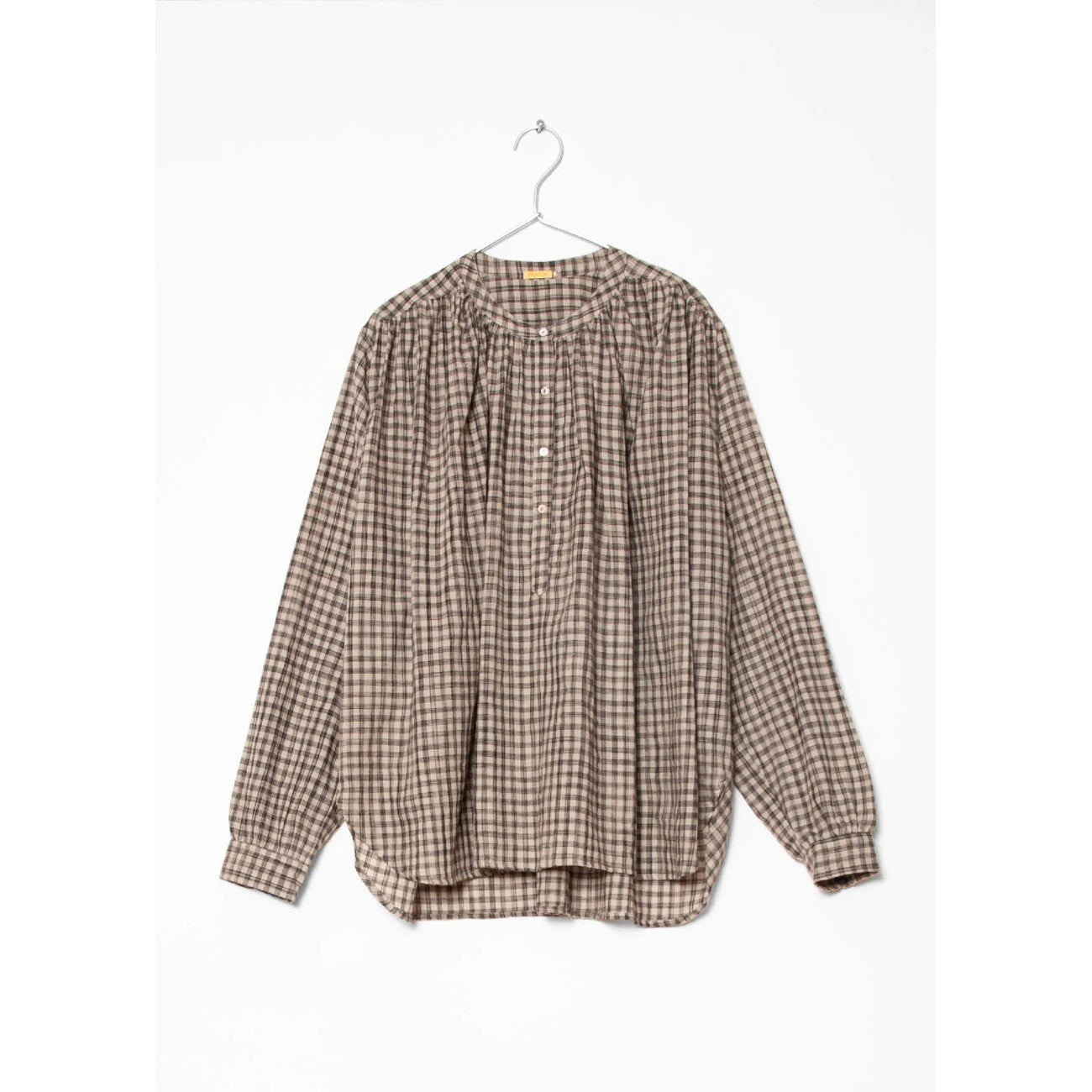 bheeti tie dye checks top in cement
