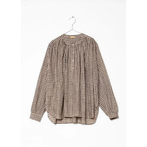 bheeti tie dye checks top in cement