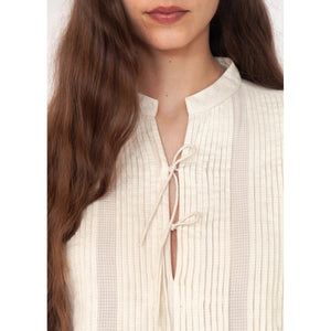 alma tiny checks top in natural