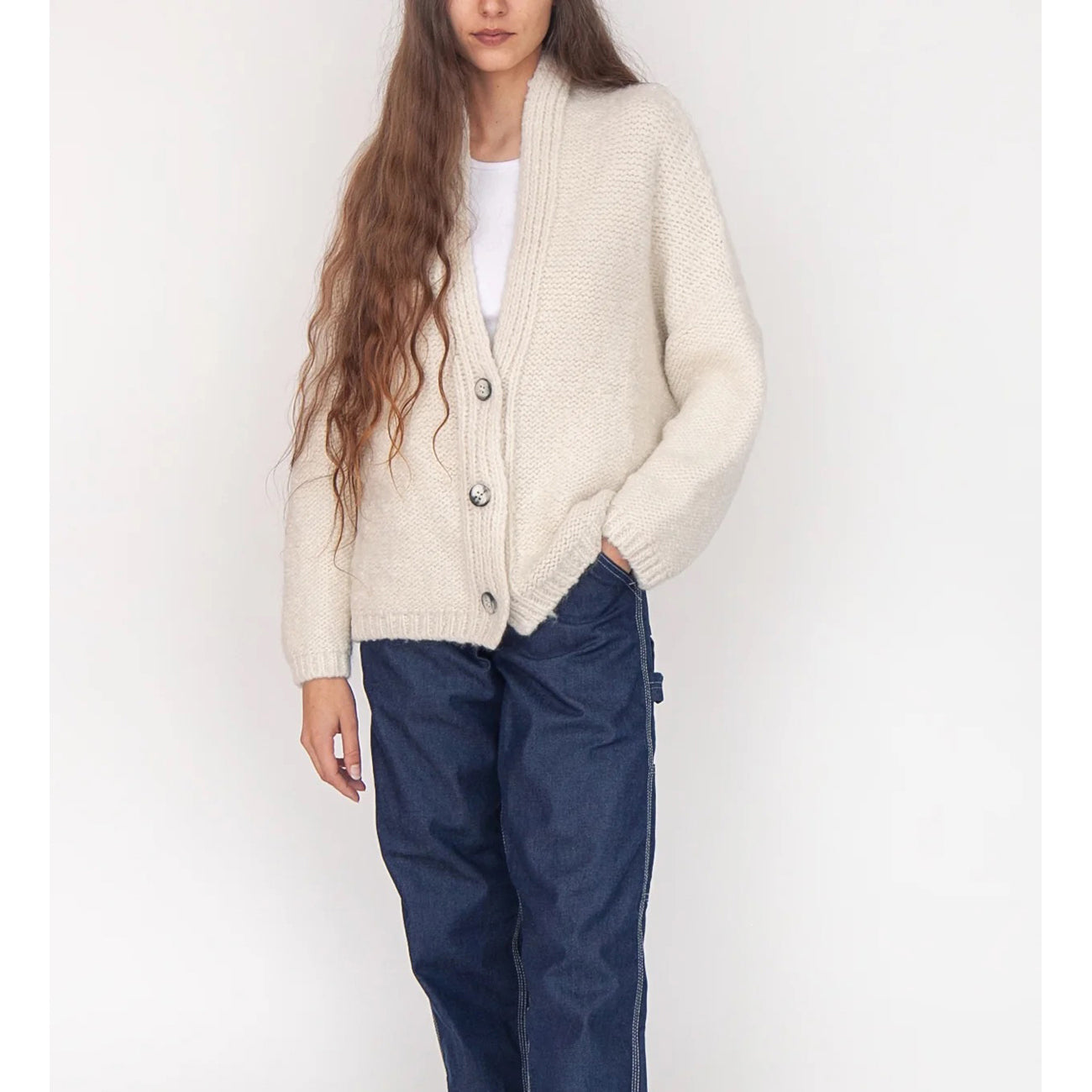 huacaya cardigan in natural