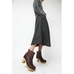 high heel shearling boot in spitfire