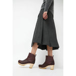 high heel shearling boot in spitfire