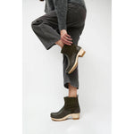 shearling clog boot in olive