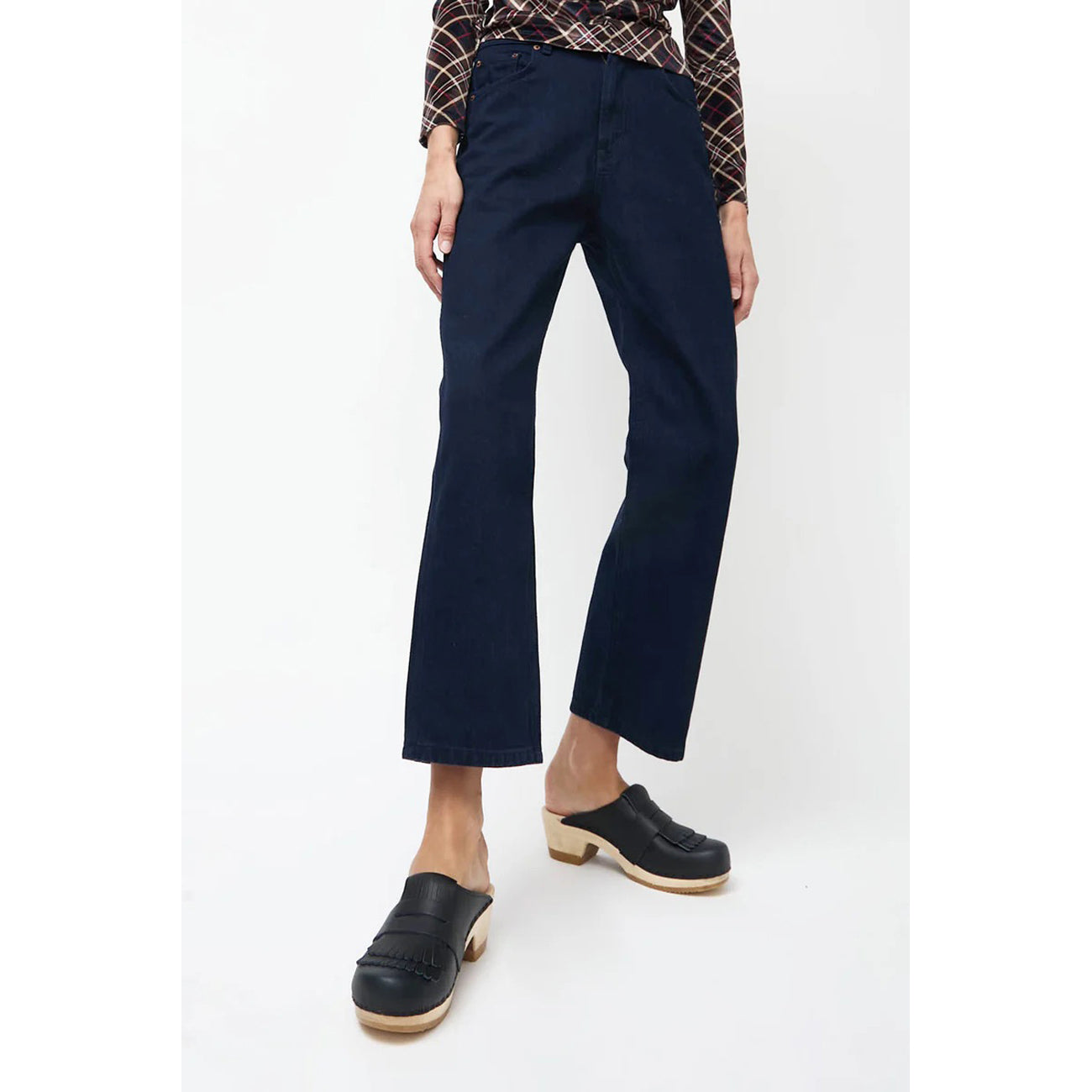 kiltie clog in indigo