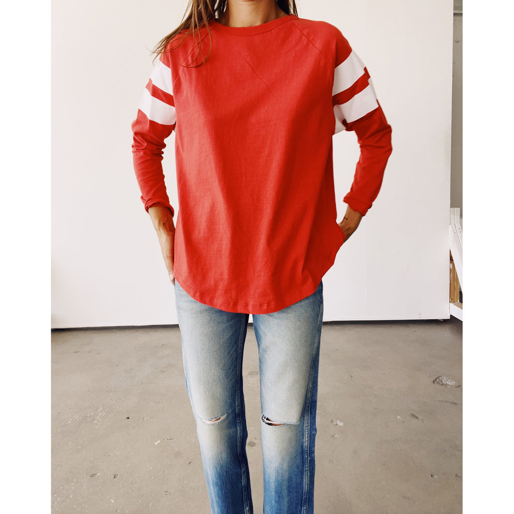 the football jersey in red