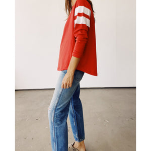 the football jersey in red