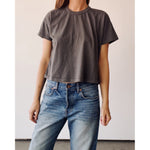 the boxy tee in faded grey