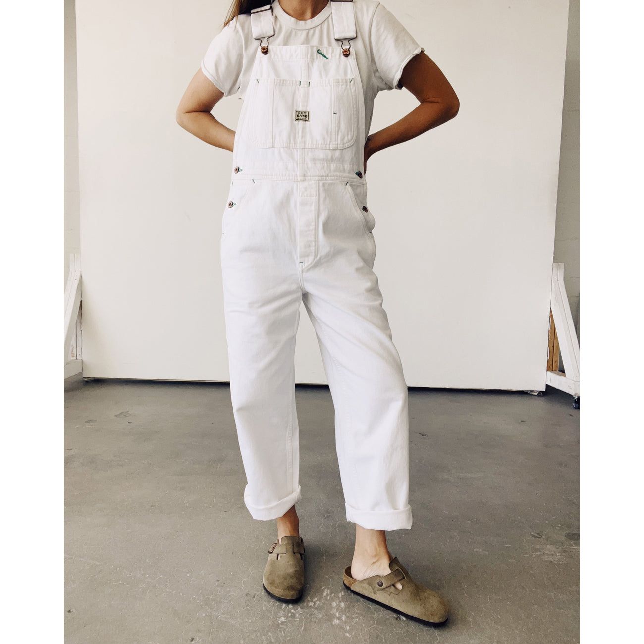 the miner overalls in white