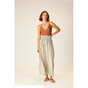bella skirt in thick stripe jade