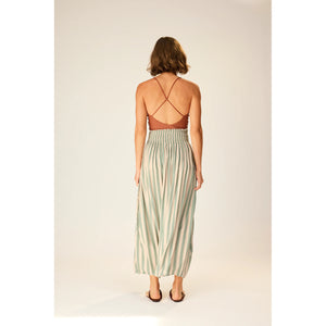 bella skirt in thick stripe jade