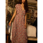 monica dress in spanish tile almond