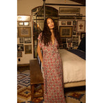 monica dress in spanish tile almond