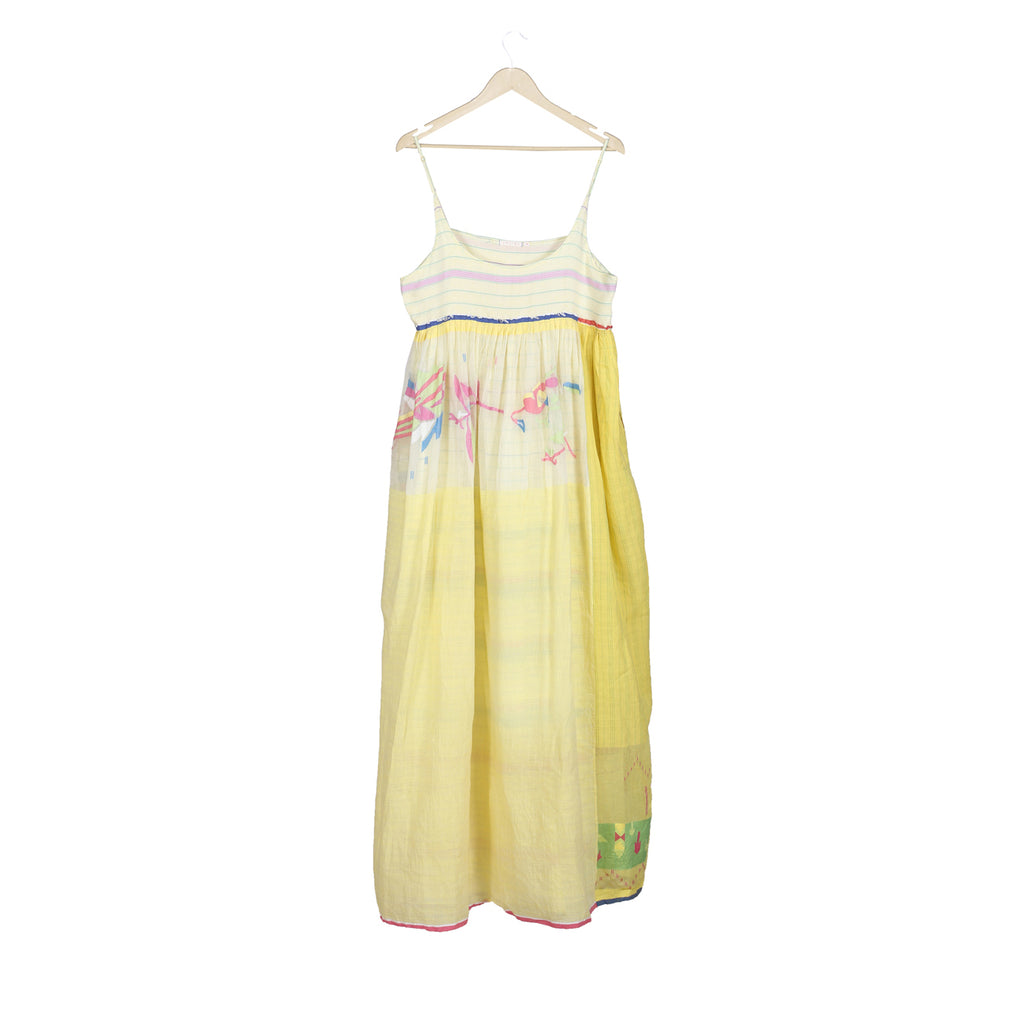 handwoven slip dress in sunflower stripe