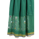 slip dress in green jamdani