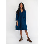 aditi cotton voile dress in natural indigo