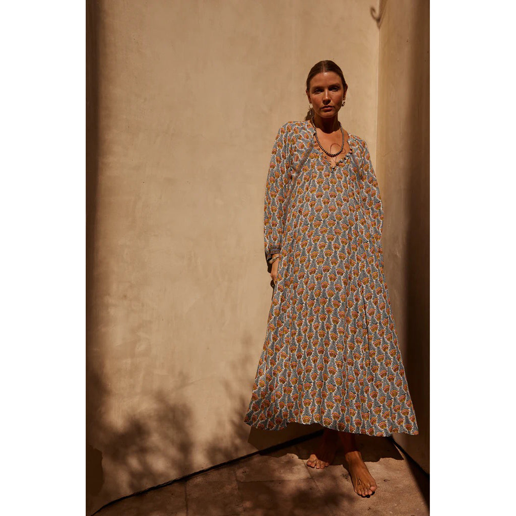 fiore maxi in tulip print french blue