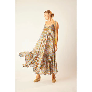 jerusha maxi in tulip print french blue