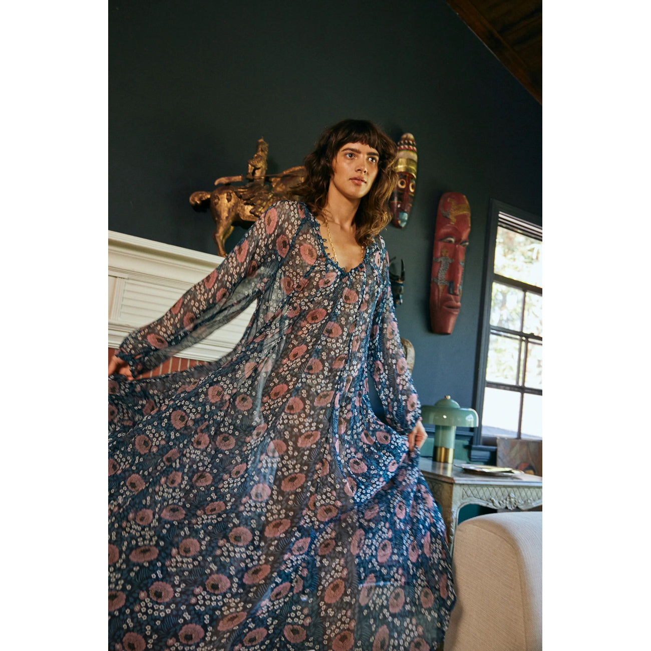 fiore maxi in vintage flowers indigo