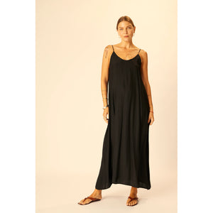 heather maxi in black silk