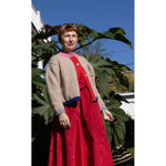 sheba cardigan in oatmeal colorblock
