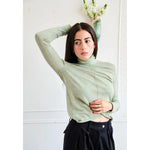 lula merino turtleneck in sage