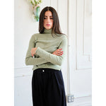lula merino turtleneck in sage