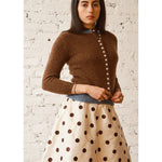 clio cashmere cardigan in oak+sky