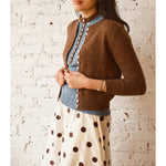 clio cashmere cardigan in oak+sky