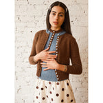 clio cashmere cardigan in oak+sky