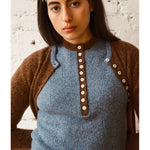 clio cashmere cardigan in oak+sky