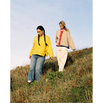 sheba cardigan in oatmeal colorblock