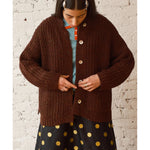 sybil tweed cardigan in chocolate