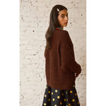 sybil tweed cardigan in chocolate