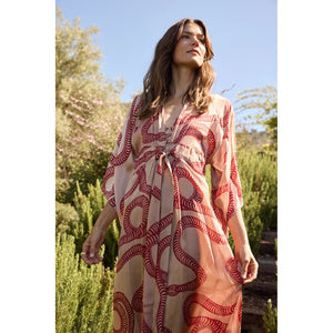 sarah dress in ament snake bone