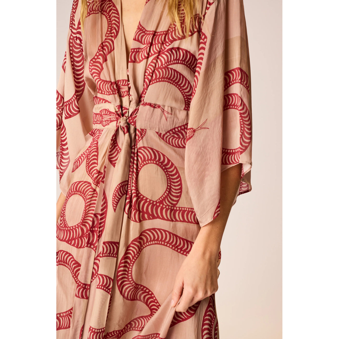 sarah dress in ament snake bone
