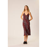 leandra dress in feather bordeaux