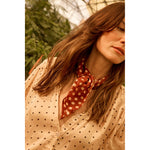square scarf in polka dot cappuccino