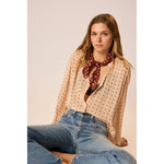 square scarf in polka dot cappuccino