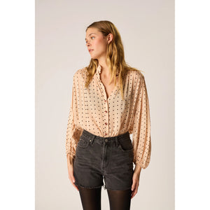 iris top in polka dot creama