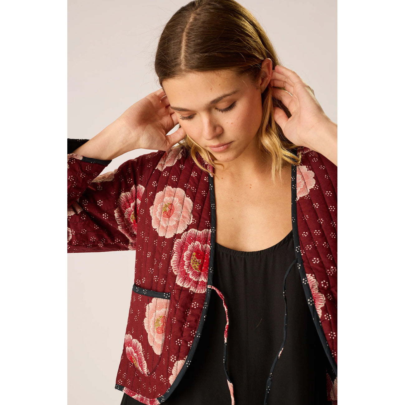 saskia jacket in poppy combo