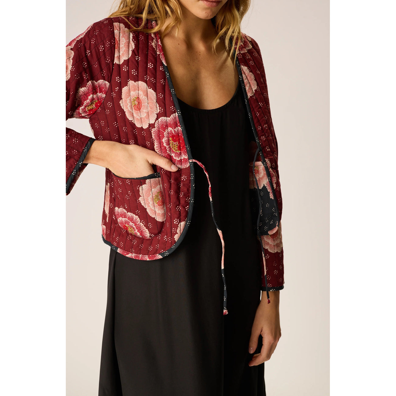 saskia jacket in poppy combo