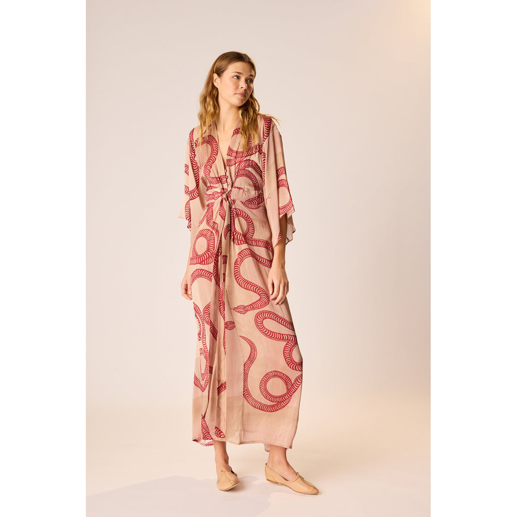 sarah dress in ament snake bone