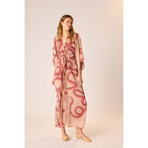 sarah dress in ament snake bone
