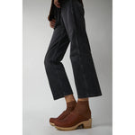 old school mid heel clog in bourbon