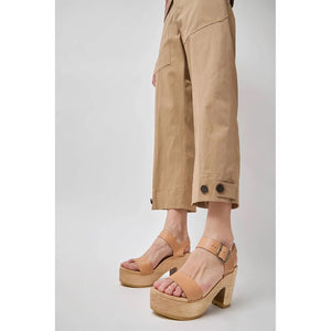 two strap platform clog in desert