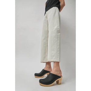 old school high heel clog in black