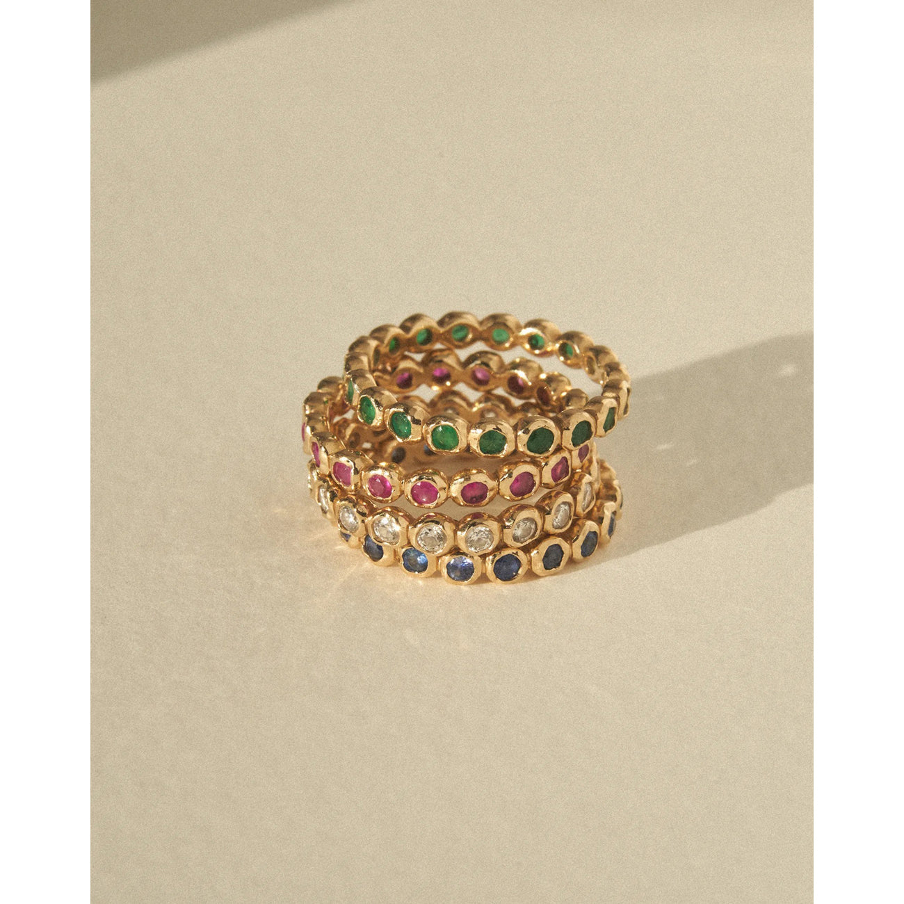 emerald molten eternity band