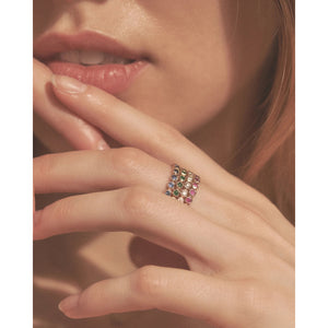 emerald molten eternity band